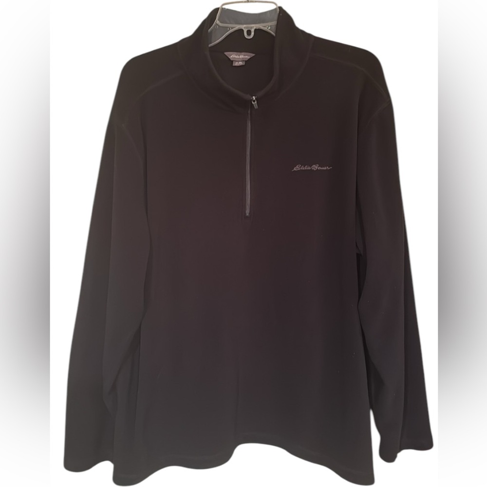 EDDIE BAUER Men's Black Fleece Pullover Half Zip Long Sleeve Jacket Size XXL